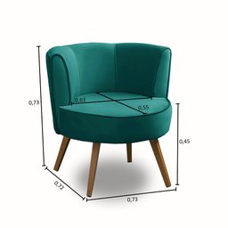 Kit 2 Poltronas Para Sala Decorativa Isa Suede Tiffany Adonai Estofados - 3