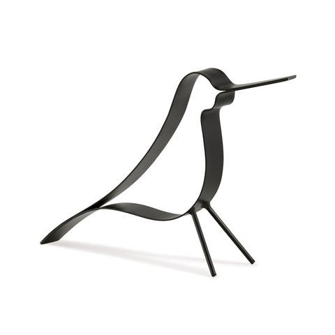 Escultura Decorativa Pássaro em Metal Preto 15x16 cm - D’Rossi
