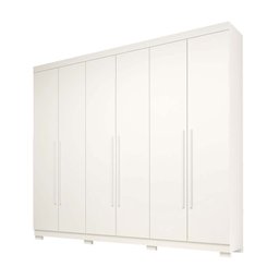Guarda Roupa Casal 6 Portas 4 Gavetas Núbia Branco 100% MDF - 1