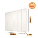 Ver imagem 4 de Guarda Roupa Casal 6 Portas 4 Gavetas Núbia Branco 100% MDF