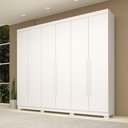 Ver imagem 2 de Guarda Roupa Casal 6 Portas 4 Gavetas Núbia Branco 100% MDF