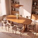 Ver imagem 1 de Conjunto de Jantar com Mesa Orgânica Tali 210cm e 8 Cadeiras Ema CabeCasa MadeiraOriginals Marrom