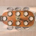 Ver imagem 2 de Conjunto de Jantar Mesa Orgânica Tali 210cm e 8 Cadeiras Ema CabeCasa MadeiraOriginals Marrom/Prata