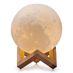 Luminária Lua Cheia Led Rgb Colorida 3d 13cm Abajur de Mesa Usb - 1
