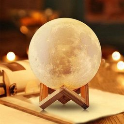 Luminária Lua Cheia Led Rgb Colorida 3d 13cm Abajur de Mesa Usb - 3