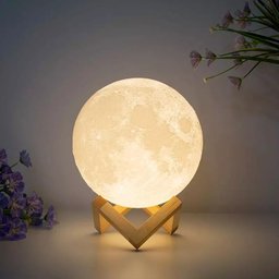 Luminária Lua Cheia Led Rgb Colorida 3d 13cm Abajur de Mesa Usb - 2