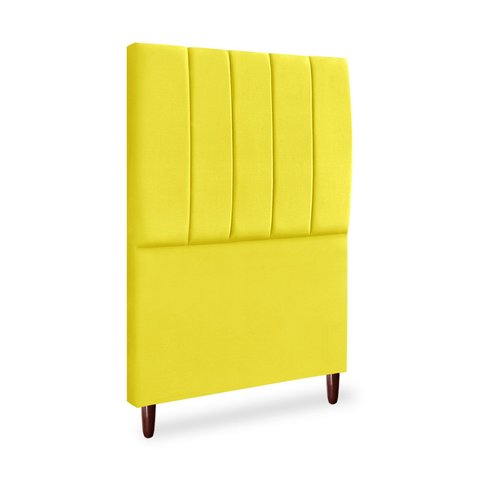 Cabeceira Cama Box Solteiro Queen Estofada Carla 100cm Suede:amarelo