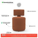 Ver imagem 3 de Kit 02 Puffs Decorativos Orgânicos Living Melis Minimalista Veludo Terracota - Desk Design