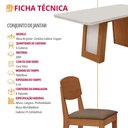Ver imagem 4 de Conjunto de Jantar Carolina 6 Lugares Tampo MDF com Vidro Cadeiras Copper Off White 180cm Moderna