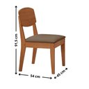 Ver imagem 5 de Conjunto de Jantar Carolina 6 Lugares Tampo MDF com Vidro Cadeiras Copper Off White 180cm Moderna