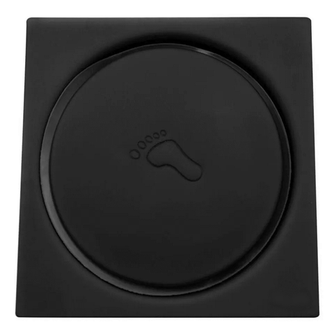Ralo Click Inteligente P/ Banheiro Quadrado 10 Cm Inox Preto:Preto