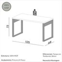 Ver imagem 3 de Mesa de Escritório Linha Industrial 1,35m 100% Mdf Cor:off White com Freijó