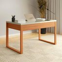 Ver imagem 1 de Mesa de Escritório Linha Industrial 1,35m 100% Mdf Cor:off White com Freijó