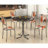 Conjunto de Mesa Tampo Redondo Ardosia Floral 0,80x0,80 com 4 Cadeiras Marsala Prata MobyCasa Moveis - 1