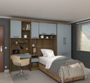 Ver imagem 1 de Guarda Roupa Modulado de Solteiro Paris Avelã Grey Sky 5 Peças - Luciane Paris Avelã - Grey Sky