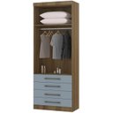 Ver imagem 3 de Guarda Roupa Modulado de Solteiro Paris Avelã Grey Sky 5 Peças - Luciane Paris Avelã - Grey Sky