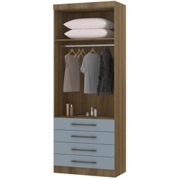 Guarda Roupa Modulado de Solteiro Paris Avelã Grey Sky 5 Peças - Luciane Paris Avelã - Grey Sky - 3