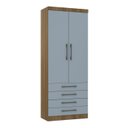 Ver imagem 2 de Guarda Roupa Modulado de Solteiro Paris Avelã Grey Sky 5 Peças - Luciane Paris Avelã - Grey Sky