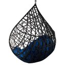 Ver imagem 4 de Cadeira Balanço Ninho Suspenso Gota Tramado Almofada Impermeável Acesse Móveis Preto-azul