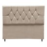 Cabeceira Cama Box Estofada King 195 cm Geovana Suede Bege - 1