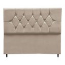 Ver imagem 1 de Cabeceira Cama Box Estofada King 195 cm Geovana Suede Bege