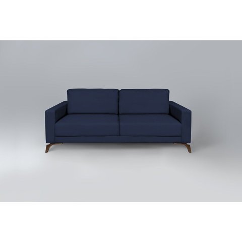 Sofá 230cm Pés Imbuia Henry Azul