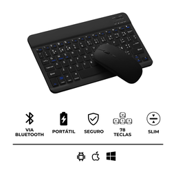 Teclado sem Fio Bluetooth Recarregável com Mouse - Copiar Título - 6