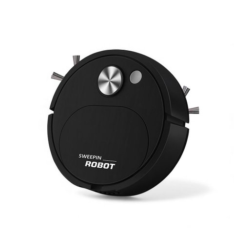 Mini Robô Aspirador no.8088 Limpeza Automática Recarregável USB Aspirador de Pó - Preto