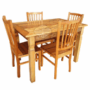 Ver imagem 2 de Conjunto Mesa Rústica 120x80cm Com 4 Cadeiras em Madeira de Demolição Sudeste Rústico