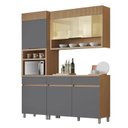 Ver imagem 2 de Cozinha Completa Modulada 3 Peças 5 Portas 3 Gavetas 100% MDF Vidro Reflecta Realeza Premium
