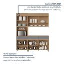 Ver imagem 5 de Cozinha Completa Modulada 3 Peças 5 Portas 3 Gavetas 100% MDF Vidro Reflecta Realeza Premium