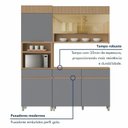 Ver imagem 4 de Cozinha Completa Modulada 3 Peças 5 Portas 3 Gavetas 100% MDF Vidro Reflecta Realeza Premium