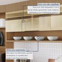 Ver mais imagens de Cozinha Completa Modulada 3 Peças 5 Portas 3 Gavetas 100% MDF Vidro Reflecta Realeza Premium