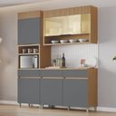 Ver imagem 1 de Cozinha Completa Modulada 3 Peças 5 Portas 3 Gavetas 100% MDF Vidro Reflecta Realeza Premium