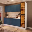 Ver imagem 1 de Cozinha Compacta 7 Peças com Cristaleira 240cm Azul Yescasa