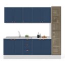 Ver imagem 6 de Cozinha Compacta 7 Peças com Cristaleira 240cm Azul Yescasa