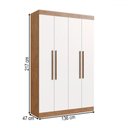 Ver imagem 4 de Guarda-roupa Solteiro Melbourne 4 Portas 2 Gavetas 100% Mdf Off White/nogueira - Doripel Móveis