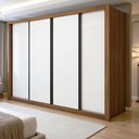 Ver imagem 1 de Guarda Roupa Casal Premium Liv 4 Portas de Correr e 4 Gavetas 279,3cm Yescasa Branco/Carvalho