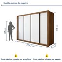 Ver imagem 3 de Guarda Roupa Casal Premium Liv 4 Portas de Correr e 4 Gavetas 279,3cm Yescasa Branco/Carvalho