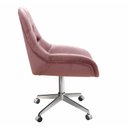 Ver imagem 3 de Cadeira Escritório Giratória Lua Capitonê Poltrona com Rodinhas Home Office - Veludo Rosê