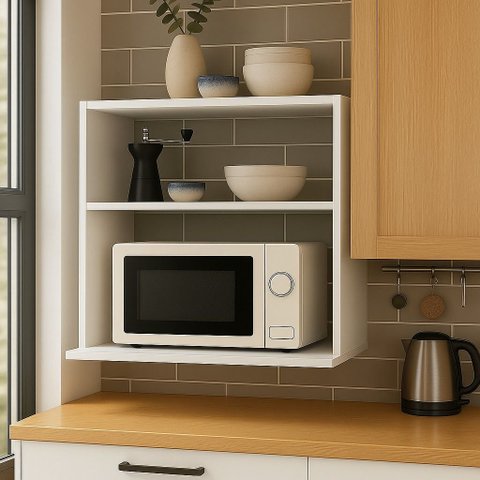 Suporte Microondas com Nicho para Cozinha 100%mdf Branco Rafaro