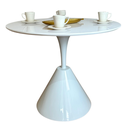 Ver imagem 4 de Mesa de Jantar Cone Redonda Masp 120 Cm Tampo Laca Branca Base Branca Personal Decor Marrom