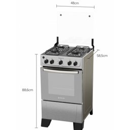 Fogão Monaco Plus, Inox, 4 Bocas, Mesa Inox, Vidro do Forno Espelhado, Bivolt, Atlas. Monaco Plus In - 3