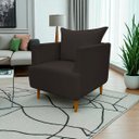 Ver imagem 2 de Poltrona Decorativa para Sala Recepção Escritório Consultório Reforçada Eliza Tecido Suede