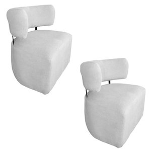 Kit 02 Poltronas Organicas Bouclê Cinza Claro - D'classe Decor