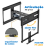 Suporte Articulado com Ajuste de Altura para Tv Led 43" Á 75'' Ft-ls88 - Fixatek - 5