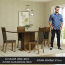 Ver imagem 4 de Conjunto Sala de Jantar Mesa Tampo de Vidro 4 Cadeiras Preto/rustic Greta Madesa