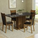 Ver imagem 1 de Conjunto Sala de Jantar Mesa Tampo de Vidro 4 Cadeiras Preto/rustic Greta Madesa