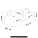 Ver imagem 4 de Sofá 4 Lugares 325cm Orgânico com Mesa Mellanie Sintético Preto Z32 - Mpozenato