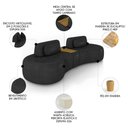 Ver imagem 3 de Sofá 4 Lugares 325cm Orgânico com Mesa Mellanie Sintético Preto Z32 - Mpozenato